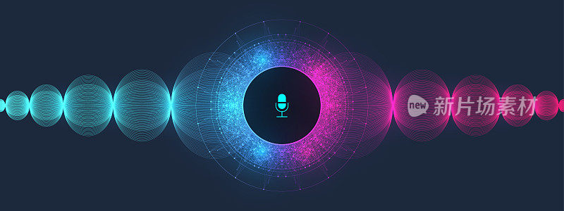 Voice and sound recognition equalizer wave flow spectrum background. Voice assistant concept. Vector sound wave. Personal assistant and voice recognition concept gradient vector illustration.